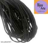 Hand Dyed Silk-Satin Cords: Black (4-5mm width)