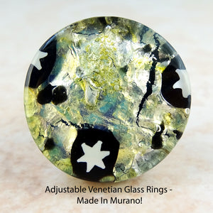Adjustable Venetian Glass Rings -  Made In Murano!