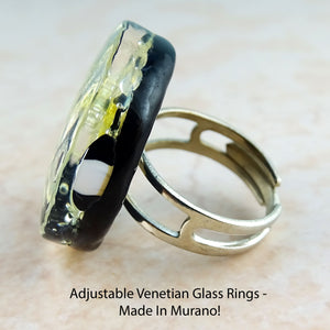 Adjustable Venetian Glass Rings -  Made In Murano!