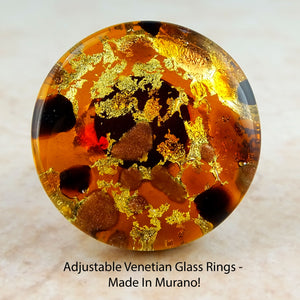 Adjustable Venetian Glass Rings -  Made In Murano!