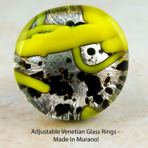 Adjustable Venetian Glass Rings -  Made In Murano!