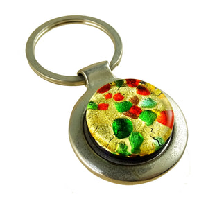 Venetian Key Ring w/ Glass Pendant: Handmade In Murano
