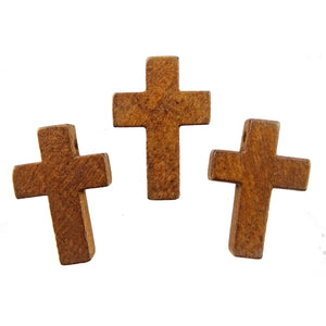 Three Side-Drilled Wooden Crosses