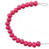 Round Wooden Beads, Hot Pink