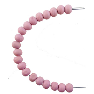 Round Wooden Beads, Pale Pink