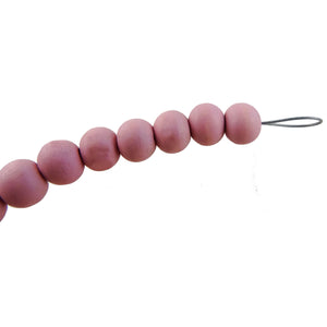 Round Wooden Beads, Pale Pink