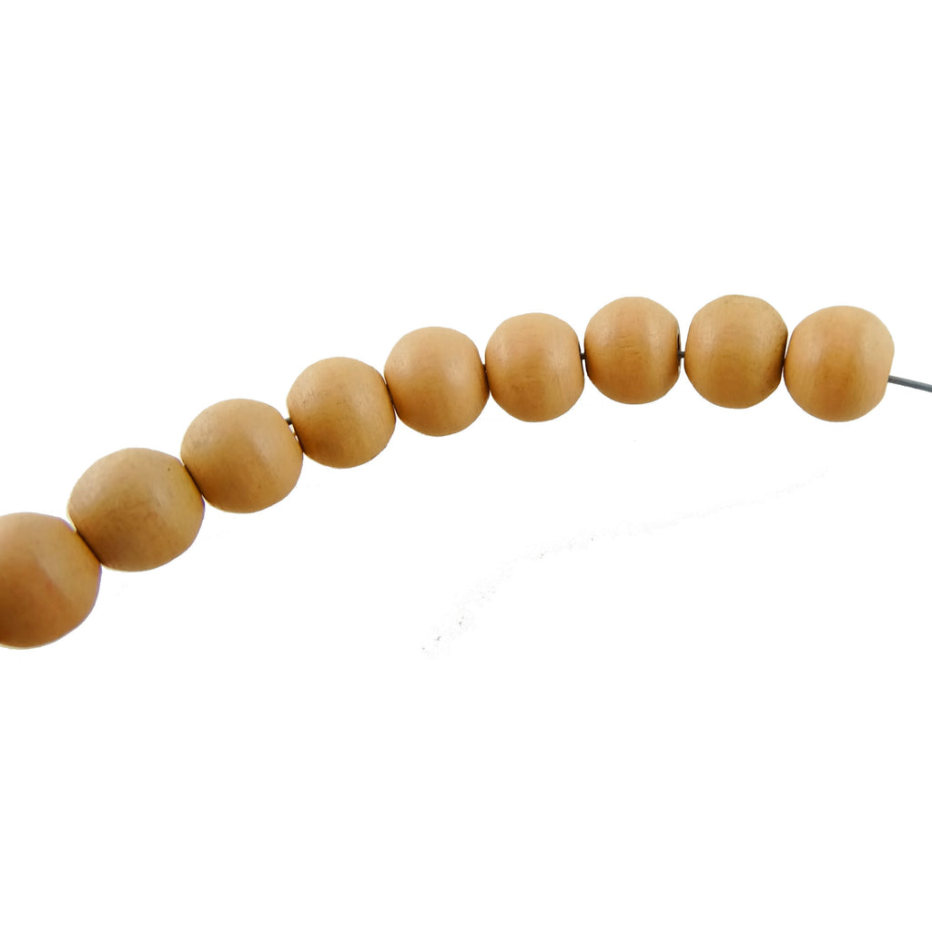 Round Wooden Beads, Tan