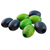 Vintage Czech Wood "Olive" Beads - Midnight Blue/Green